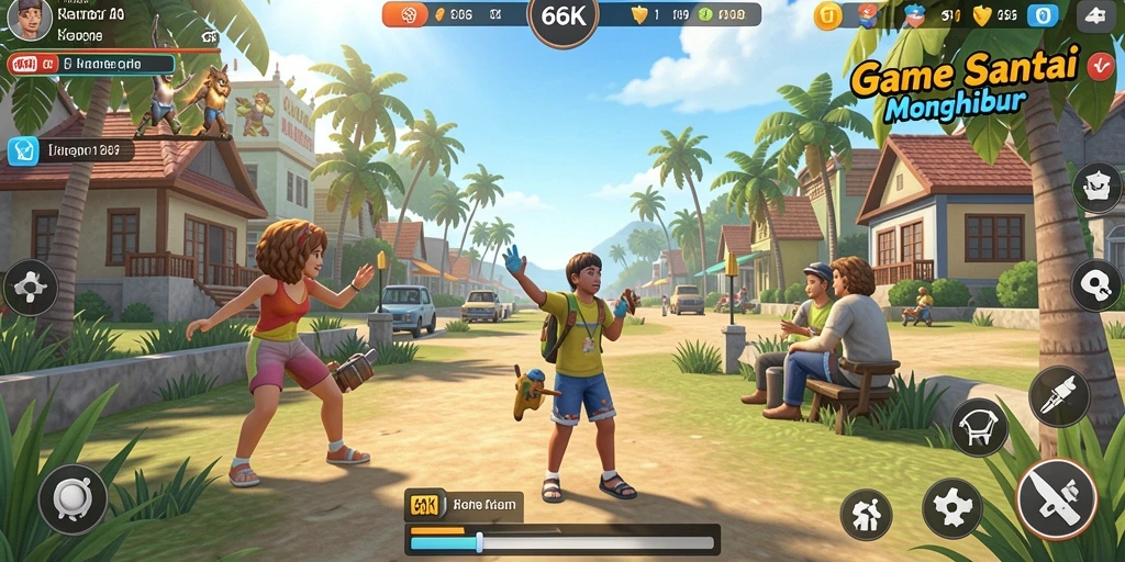 Screenshot utama menunjukkan gameplay santai yang menarik di 66K.