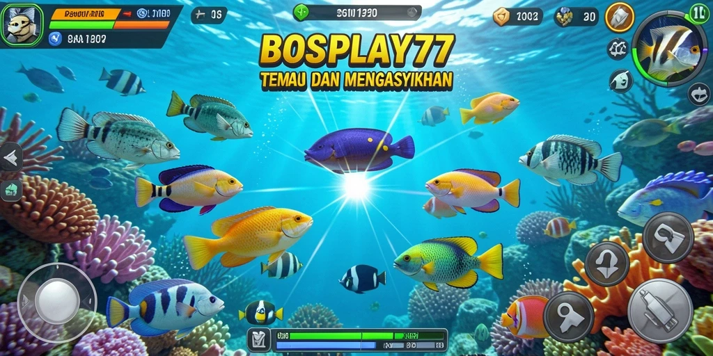 Tampilan gameplay Tembak Ikan yang seru dan interaktif di BOSPLAY77.