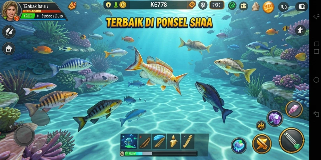 Tampilan gameplay KG778 yang seru dalam menembak ikan.