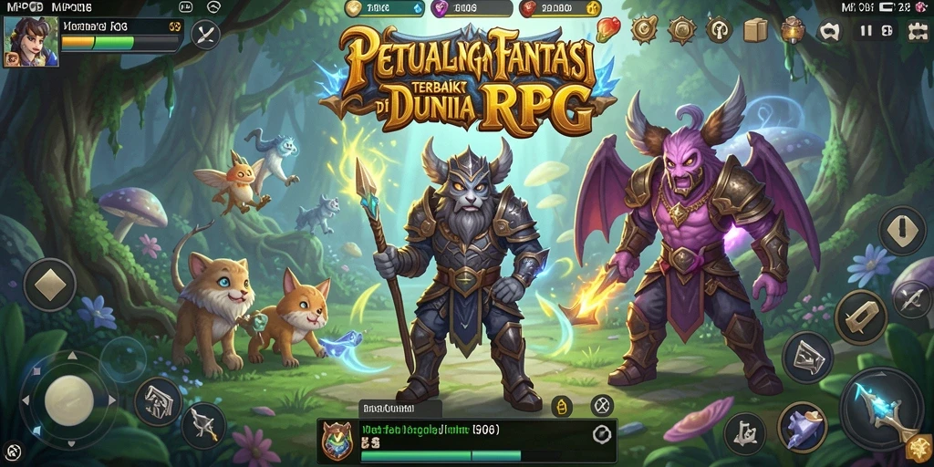 Screenshot menampilkan aksi seru dalam game RPG MPO08.