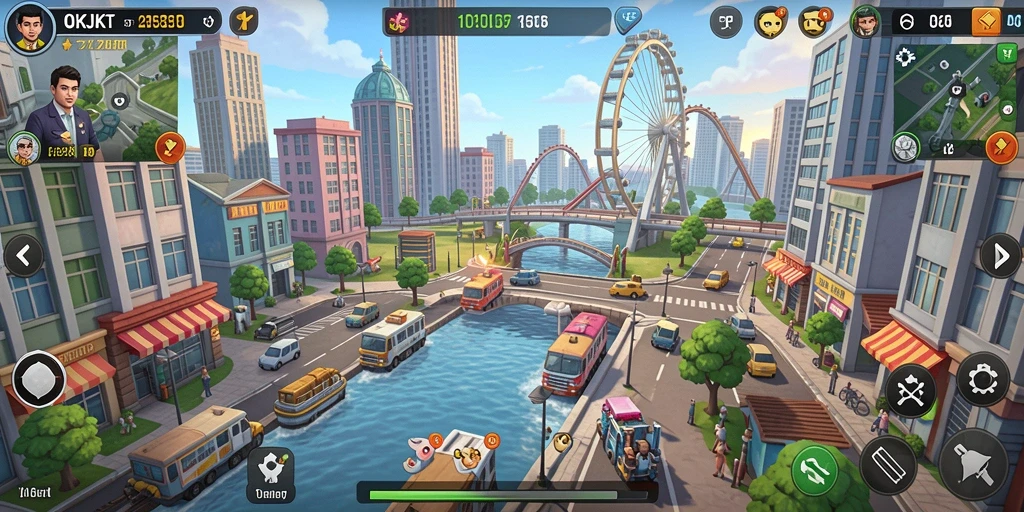 Gameplay menarik membangun kota strategis di OKJKT.