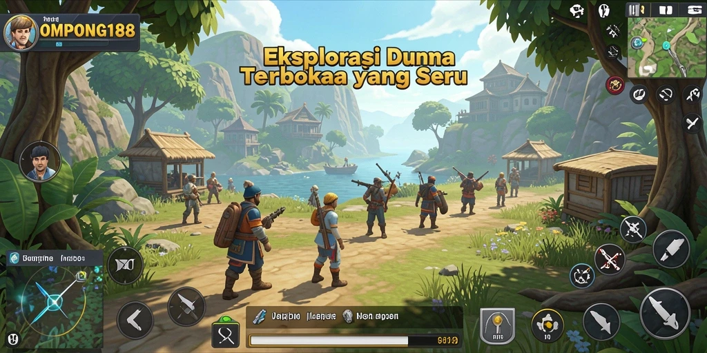 Gameplay OMPONG188 di dunia terbuka yang luas dan penuh petualangan.